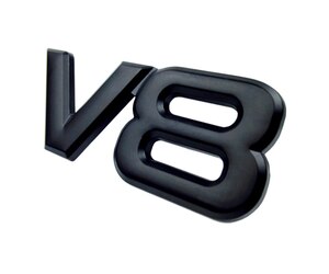 Αυτοκόλλητο μεταλλικό μαύρο V8