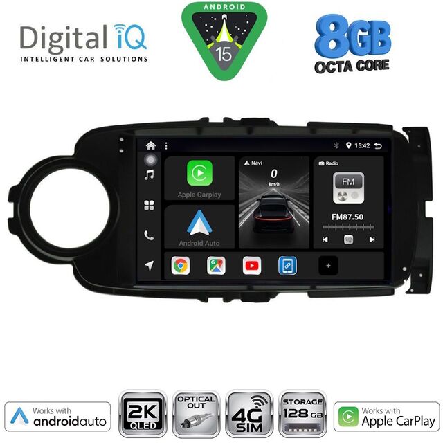 DIGITAL IQ BXK 20737BL_CPAA (9inc) MULTIMEDIA TABLET for TOYOTA YARIS mod. 2011-2015 (BLACK)
