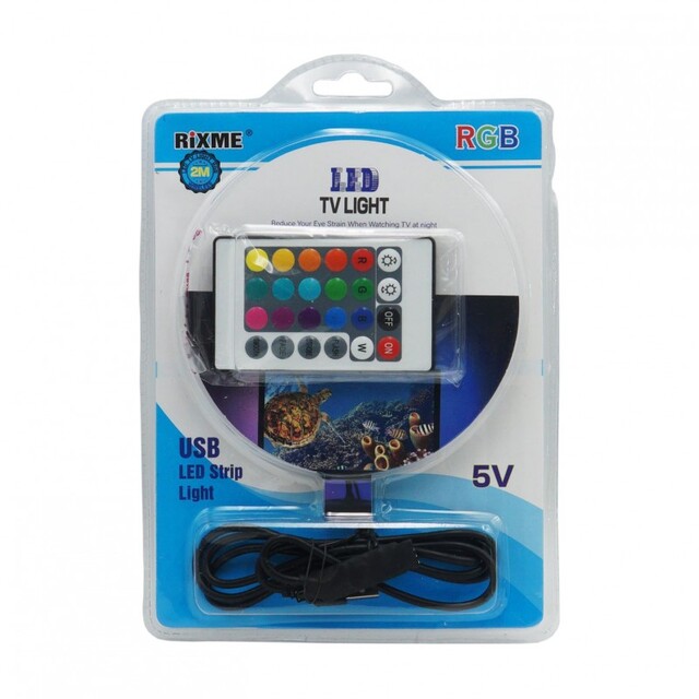 LED RGB ΤΑΙΝΙΑ 2m ΜΕ ΤΗΛΕΧΕΙΡΙΣΤΗΡΙΟ ΚΑΙ USB TY17964-54