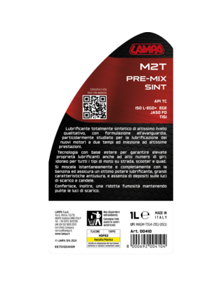 ΛΑΔΙ MOTO M2T PRE-MIX SINT ΣΥΝΘΕΤΙΚΟ MOTO ΓΙΑ ΔΙΧΡΟΝΟΥΣ ΚΙΝΗΤΗΡΕΣ 1L LAMPA - 1 ΤΕΜ.