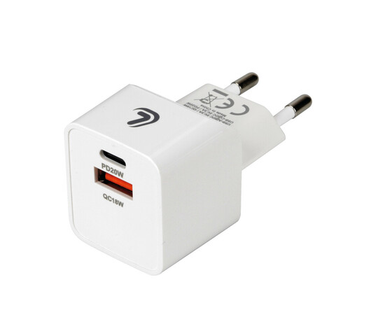 ΦΟΡΤΙΣΤΗΣ ME OIKIAKH ΠΡΙΖΑ 220/240V 20W  ΜΕ 2 ΘΥΡΕΣ USB (A+C) LAMPA - 1 ΤΕΜ.