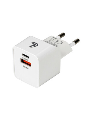 ΦΟΡΤΙΣΤΗΣ ME OIKIAKH ΠΡΙΖΑ 220/240V 20W  ΜΕ 2 ΘΥΡΕΣ USB (A+C) LAMPA - 1 ΤΕΜ.