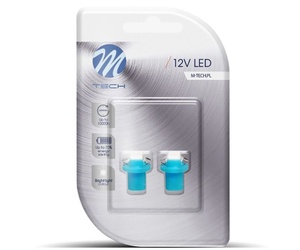 BAX 12V B8,5d 0,24W LED 1xSMD5050 ΜΠΛΕ BLISTER 2ΤΕΜ. M-TECH