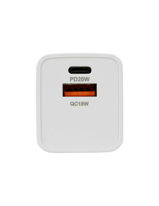 ΦΟΡΤΙΣΤΗΣ ME OIKIAKH ΠΡΙΖΑ 220/240V 20W  ΜΕ 2 ΘΥΡΕΣ USB (A+C) LAMPA - 1 ΤΕΜ.