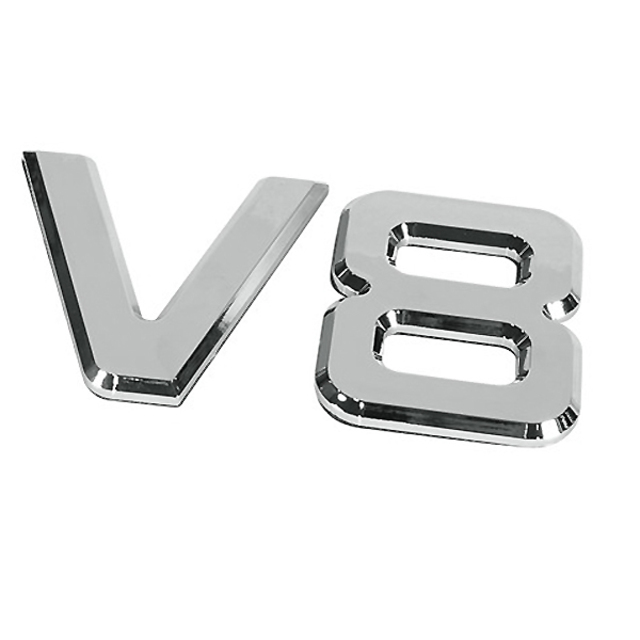 Αυτοκόλλητο μεταλλικό χρώμιο V8