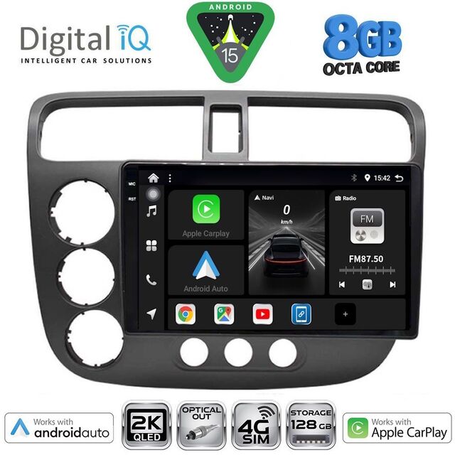 DIGITAL IQ BXK 20187_CPAA (9inc) MULTIMEDIA TABLET for HONDA CIVIC 4D mod. 2001-2006