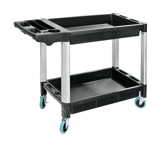 ΤΡΟΛΕΙ ΕΡΓΑΛΕΙΩΝ (TROLLEY) 2 ΕΠΙΠΕΔΩΝ ΜΕ 4 ΡΟΔΕΣ ΠΛΑΣΤΙΚΟ(PP)/ ΑΛΟΥΜΙΝΙΟ ΓΙΑ ΑΠΟΘΗΚΕΥΣΗ ΚΑΙ ΜΕΤΑΦΟΡΑ