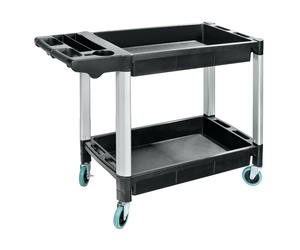 ΤΡΟΛΕΙ ΕΡΓΑΛΕΙΩΝ (TROLLEY) 2 ΕΠΙΠΕΔΩΝ ΜΕ 4 ΡΟΔΕΣ ΠΛΑΣΤΙΚΟ(PP)/ ΑΛΟΥΜΙΝΙΟ ΓΙΑ ΑΠΟΘΗΚΕΥΣΗ ΚΑΙ ΜΕΤΑΦΟΡΑ