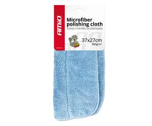 Amio - Πανί Μικροϊνών (Microfiber) για Γυάλισμα σε γαλάζιο χρώμα, διαστάσεων 37x27cm και εξαιρετικά υψηλής πυκνότητας 800g/m² για Επιβατικά Αυτοκίνητα - 1 τεμ. (01620/AM)