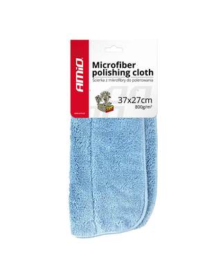 Amio - Πανί Μικροϊνών (Microfiber) για Γυάλισμα σε γαλάζιο χρώμα, διαστάσεων 37x27cm και εξαιρετικά υψηλής πυκνότητας 800g/m² για Επιβατικά Αυτοκίνητα - 1 τεμ. (01620/AM)