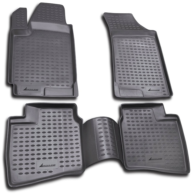 ΠΑΤΑΚΙΑ ΣΕ ΣΚΑΦΗ TPE ΛΑΣΤΙΧΟ ΓΙΑ HYUNDAI ELANTRA 3D 2007-2011  ΣΕ ΑΝΘΡΑΚΙ ΣΚΟΥΡΟ ΓΚΡΙ ΧΡΩΜΑ NOVLINE - 4 ΤΕΜ.