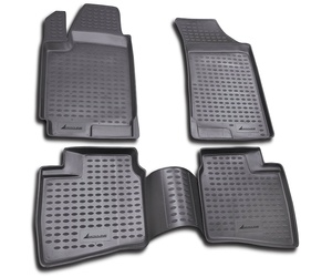 ΠΑΤΑΚΙΑ ΣΕ ΣΚΑΦΗ TPE ΛΑΣΤΙΧΟ ΓΙΑ HYUNDAI ELANTRA 3D 2007-2011  ΣΕ ΑΝΘΡΑΚΙ ΣΚΟΥΡΟ ΓΚΡΙ ΧΡΩΜΑ NOVLINE - 4 ΤΕΜ.