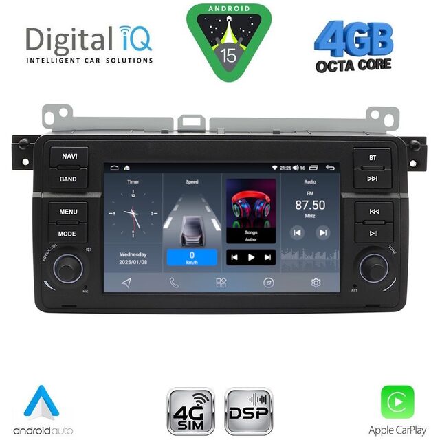 DIGITAL IQ BLG 452_CPA (7" DECK) MULTIMEDIA SYSTEM for BMW S.3 (E46) mod. 1998-2005