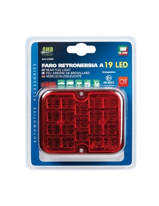 ΠΙΣΩ ΦΑΝΑΡΙ ΟΜΙΧΛΗΣ 12/24V (ΚΟΚΚΙΝΟ - 19 LED - 81 Χ 100mm) - 1 ΤΕΜ.
