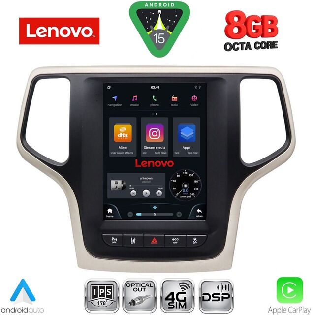 LENOVO SSW 10983_CPA TESLA STYLE for JEEP GRAND CHEROKEE mod. 2014-2019