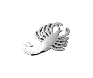 Αυτοκόλλητο χρώμιο 3D Σκορπιός 75x45mm