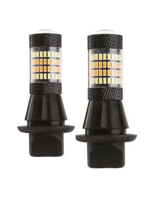 Amio - PY21W 12V BAU15s DRL 2 ΣΕ 1 ΛΕΥΚΟ/ΠΟΡΤΟΚΑΛΙ CAN-BUS 2x96 SMD 3014 2ΤΕΜ. (02451/AM)