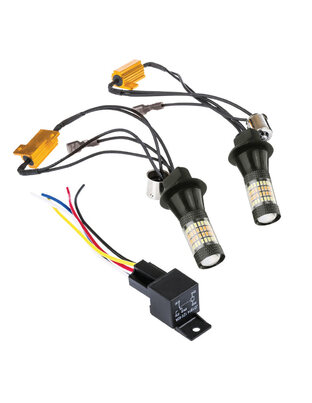 Amio - PY21W 12V BAU15s DRL 2 ΣΕ 1 ΛΕΥΚΟ/ΠΟΡΤΟΚΑΛΙ CAN-BUS 2x96 SMD 3014 2ΤΕΜ. (02451/AM)