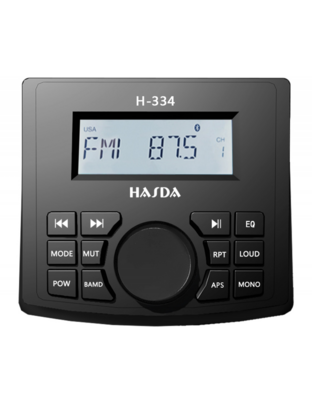 HASDA MP3 PLAYER H-334 4x50W ΜΕ ΡΑΔΙΟΦΩΝΟ/USB/BLUETOOTH (ΑΔΙΑΒΡΟΧΟ/ΜΑΥΡΟ)