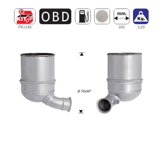 ΦΙΛΤΡΟ DPF ΚΟΡΔΙΕΡΙΤΗ CITROEN C3, DS3 / PEUGEOT 206+, 207, 208, 2008 1.4TD HDI 1398cc 8HP-8HR-8HZ 2009-2016
