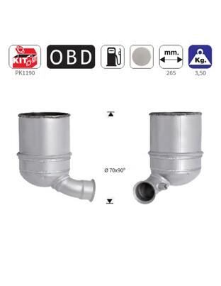 ΦΙΛΤΡΟ DPF ΚΟΡΔΙΕΡΙΤΗ CITROEN C3, DS3 / PEUGEOT 206+, 207, 208, 2008 1.4TD HDI 1398cc 8HP-8HR-8HZ 2009-2016