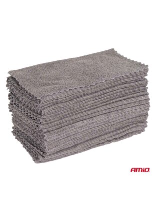Amio - Σετ Πανιά Μικροϊνών (Microfiber) διαστάσεων 30x30cm με πυκνότητα 210g/m² σε συσκευασία 50 τεμαχίων για Επιβατικά Αυτοκίνητα και Οικιακή Χρήση - 50 τεμ. (04492/AM)