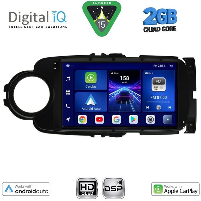 DIGITAL IQ BXC 3737BL_CPAA (9inc) MULTIMEDIA TABLET for TOYOTA YARIS mod. 2011-2015 (BLACK)