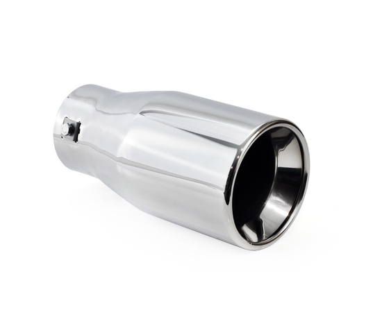 Amio - Άκρο Εξάτμισης MT-018 Στρογγυλό Inox για Απολήξεις 50-65mm από Ανοξείδωτο Χάλυβα για Βελτίωση Εμφάνισης και Ήχου Αυτοκινήτου - 1 τεμ. (01318/AM)