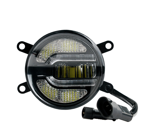 DRL ΚΑΙ ΦΩΣ ΟΜΙΧΛΗΣ 12V ΠΡΟΣΘΕΤΟ DAYTIME ΔΙΕΘΝΗ ΣΤΡΟΓΓΥΛΟ 90mm