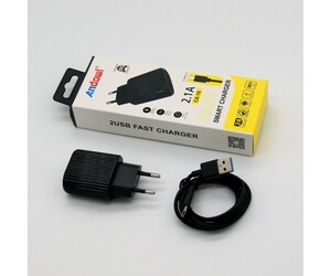 ΦΟΡΤΙΣΤΗΣ TYPE-C ΜΕ 2 ΘΥΡΕΣ 2.1A ΜΑΥΡΟ ΧΡΩΜΑ ANDOWL PH-AN-4138