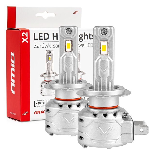 Amio - ΛΑΜΠΕΣ LED H7/H18 10-16V 72W 6.500K 7920lm CANBUS (ΑΝΕΜΙΣΤΗΡΑΚΙ) X2 SERIES - 2ΤΕΜ. (02973/AM)