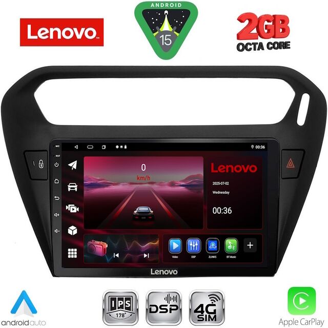LENOVO LVF 5511BL_CPA (9inc) MULTIMEDIA TABLET for CITROEN ELYSEE – PEUGEOT 301 mod. 2013-2026 (BLACK)