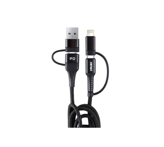 Amio - ΚΑΛΩΔΙΟ ΦΟΡΤΙΣΗΣ ΚΑΙ ΣΥΓΧΡΟΝΙΣΜΟΥ USB C/USB C iOs/USB A 100cm FullLINK UC-15 - 1 τεμ. (02547/AM)