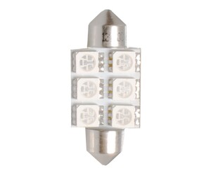 ΛΑΜΠΑΚΙΑ ΠΛΑΦΟΝΙΕΡΑΣ C5W/C10W 12V 1,44W SV8,5 36mm PREMIUM LED 6xSMD5050 ΜΠΛΕ M-TECH - 1 ΤΕΜ.