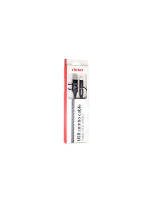 Amio - ΚΑΛΩΔΙΟ ΦΟΡΤΙΣΗΣ ΚΑΙ ΣΥΓΧΡΟΝΙΣΜΟΥ USB C/USB C iOs/USB A 100cm FullLINK UC-15 - 1 τεμ. (02547/AM)