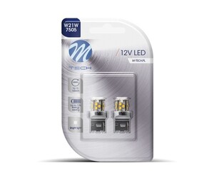 W21W 12V W3x16d 1,8W 21xSMD2835 LED ΛΕΥΚΟ BLISTER 2ΤΕΜ. M-TECH
