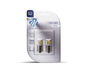 P21W 12V BA15s 1,6W 21xSMD2835 LED ΛΕΥΚΟ BLISTER 2ΤΕΜ. M-TECH