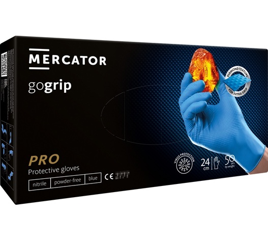 Amio - ΓΑΝΤΙΑ ΝΙΤΡΙΛΙΟΥ MERCATOR GOGRIP ΣΕ ΜΠΛΕ ΧΡΩΜΑ XLARGE (XL) - 50 ΤΕΜ. (MER20317/AM)