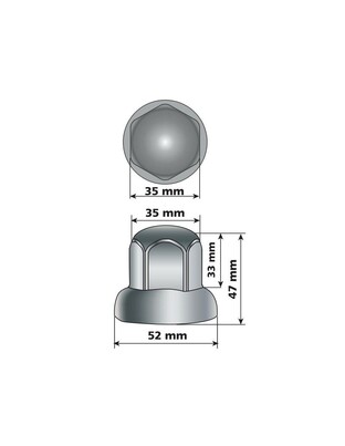 ΚΑΠΑΚΙΑ ΠΑΞΙΜΑΔΙΩΝ/ΜΠΟΥΛΟΝΙΩΝ ΦΟΡΤΗΓΟΥ INOX (STAINLESS STEEL)  33mm 500ΤΕΜ.