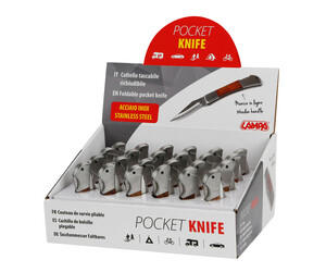 ΣΟΥΓΙΑΣ / ΜΑΧΑΙΡΙ ΤΣΕΠΗΣ POCKET KNIFE INOX ΜΕ ΞΥΛΙΝΗ ΛΑΒΗ 18x11,5x23cm ΣΕ ΣΤΑΝΤ LAMPA - 24 ΤΕΜ.