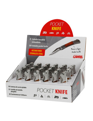 ΣΟΥΓΙΑΣ / ΜΑΧΑΙΡΙ ΤΣΕΠΗΣ POCKET KNIFE INOX ΜΕ ΞΥΛΙΝΗ ΛΑΒΗ 18x11,5x23cm ΣΕ ΣΤΑΝΤ LAMPA - 24 ΤΕΜ.