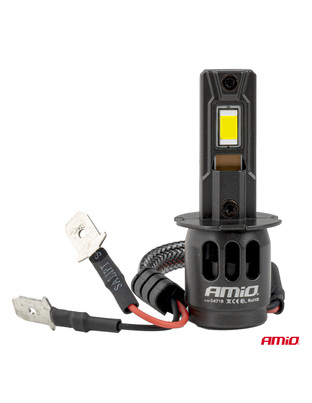 Amio - Λαμπτήρες LED F25 PRO Black Edition H3 68W 12-24V Full CAN Bus με Φωτεινότητα 7646lm σε Ψυχρό Λευκό 6000K για Επιβατικά Αυτοκίνητα & Φορτηγά - Σετ 2 τεμ. (04718/AM)