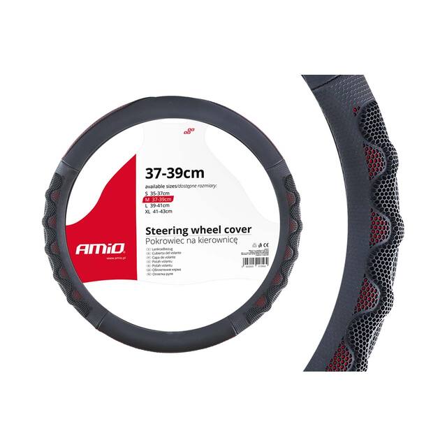 Amio - ΚΑΛΥΜΜΑ ΤΙΜΟΝΙΟΥ 37/39CM SWC-25 ΜΑΥΡΟ/ΚΟΚΚΙΝΟ - 1 τεμ. (02562/AM)
