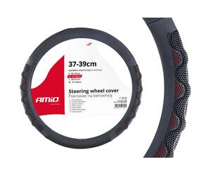 Amio - ΚΑΛΥΜΜΑ ΤΙΜΟΝΙΟΥ 37/39CM SWC-25 ΜΑΥΡΟ/ΚΟΚΚΙΝΟ - 1 τεμ. (02562/AM)