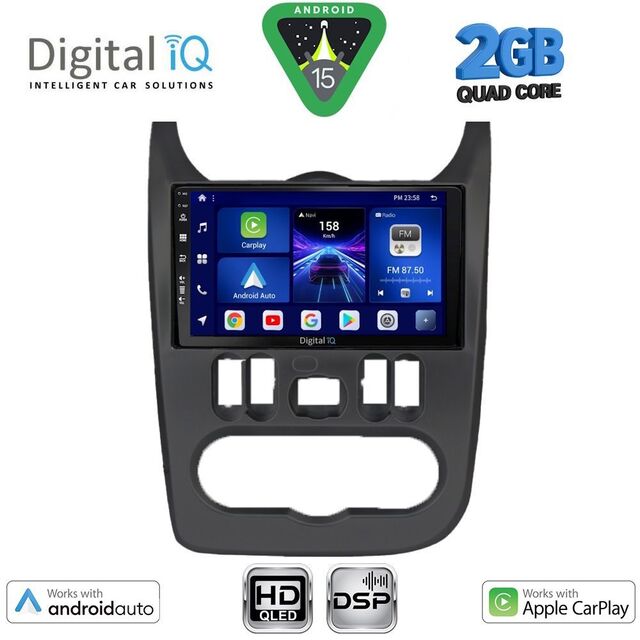 DIGITAL IQ BXC 3101BL_CPAA (9inc) MULTIMEDIA TABLET for DACIA DUSTER – LOGAN – SANDERO mod. 2006-2012 (BLACK)