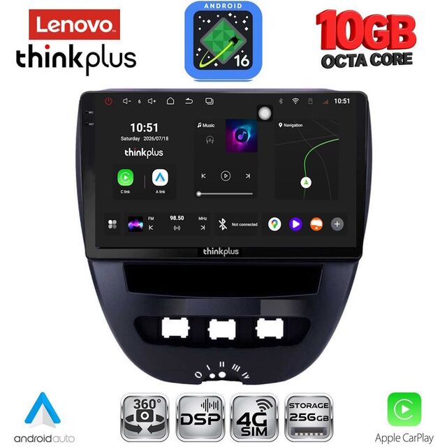LENOVO LTM 11707_CPA (10inc) MULTIMEDIA TABLET for CITROEN C1-PEUGEOT 107-TOYOTA AYGO mod. 2005-2014
