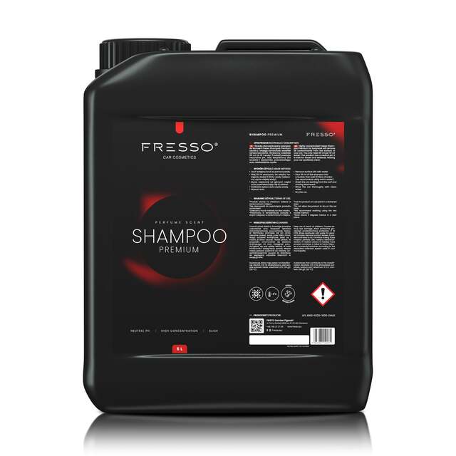 Fresso - Συμπυκνωμένο Σαμπουάν Αυτοκινήτου Premium 5 L με Ουδέτερο pH, Πυκνό Αφρό και Ασφαλή Δράση για Κεριά και Sealants - 1 Τεμ. (159471/FRE)