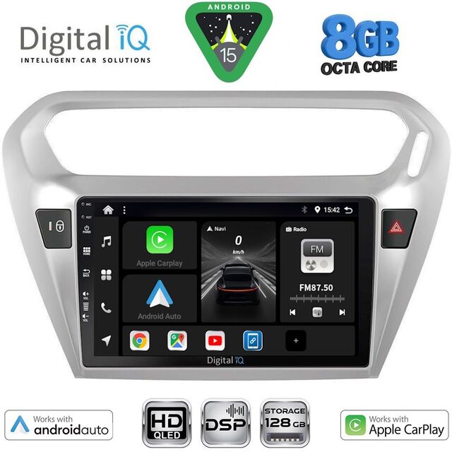 DIGITAL IQ BXF 7511SL_CPAA (9inc) MULTIMEDIA TABLET for CITROEN ELYSEE – PEUGEOT 301 mod. 2013-2026 (SILVER)