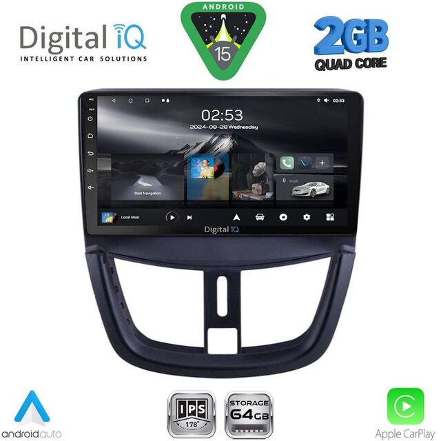 DIGITAL IQ RSD 1507_CPA (9inc) MULTIMEDIA TABLET for PEUGEOT 207 mod. 2007-2014