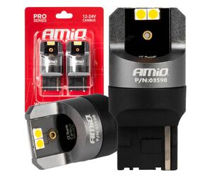 Amio - ΛΑΜΠΕΣ WY21W 12/24V 6.000K 4SMD LED CAN-BUS ΚΙΤΡΙΝΟ PRO SERIES - 2 ΤΕΜ. (03590/AM)